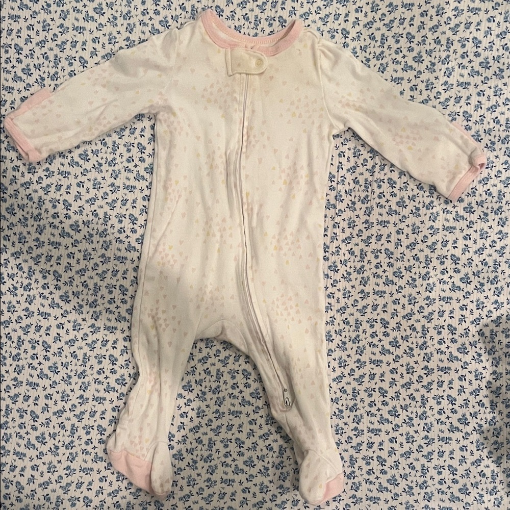 Cloud Island Baby Girl Zipper Footie Pajamas 3-6M | Pastel Pajamas